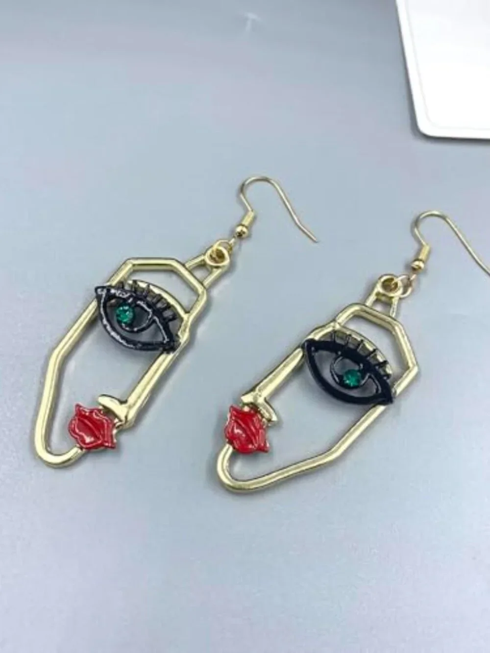 Face Shaped Earrings Geometric Earrings Abstract Alloy Hollowed Vintage Earrings